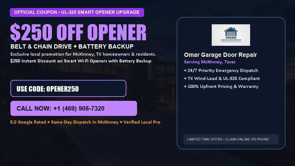 Omar Garage Door Repair $250 OFF Premium LiftMaster Opener Installation in McKinney, TX